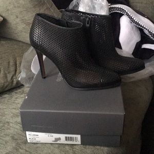 Vince camuto black mesh booties
